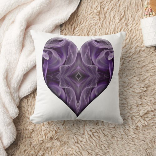 Smoke Art Purple Heart 1700 Throw Pillow