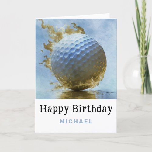 *~*  Smoke Blue AP94 Golf Ball  Birthday Card