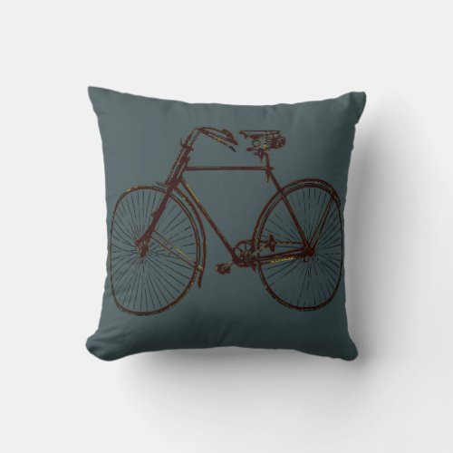 Smoke blue  bicycle  Throw pillow