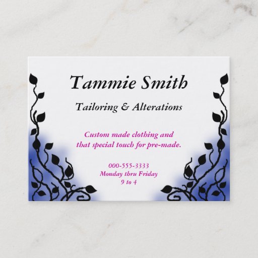 Customizable smoke blue business card