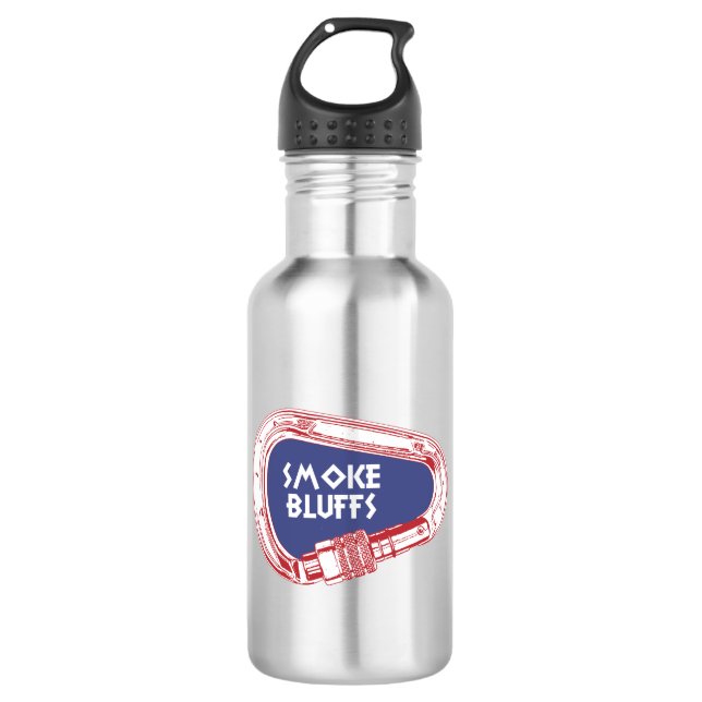 Smoke Bluffs Climbing Carabiner Stainless Steel Water Bottle (Front)