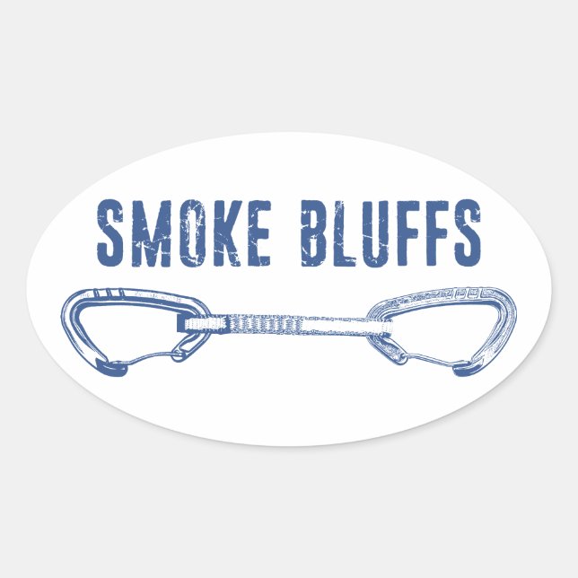 Smoke Bluffs Rock Climbing Quickdraw Oval Sticker (Front)