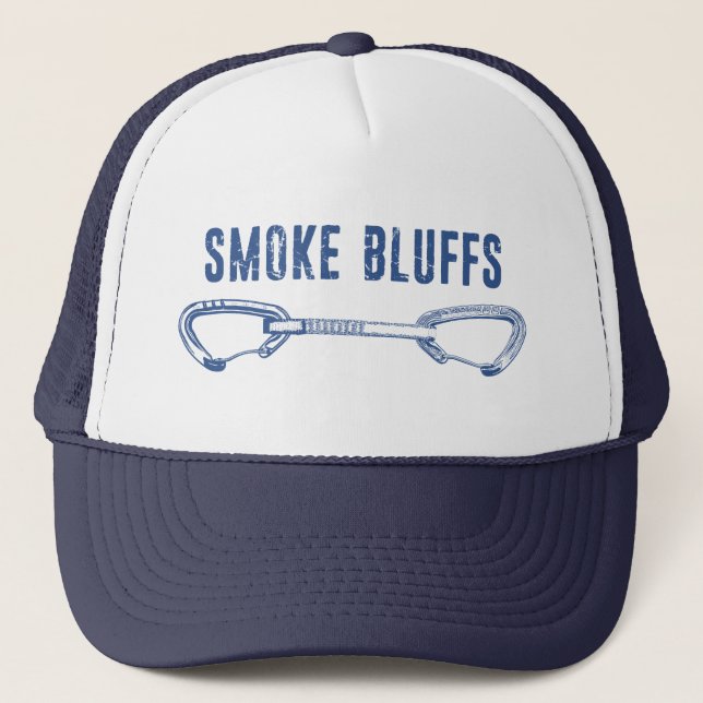Smoke Bluffs Rock Climbing Quickdraw Trucker Hat (Front)