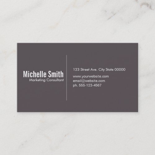 Smoke Brown background with Divider Line Business Card