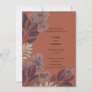 Smoke Bush and Terracotta Botanical Invitation