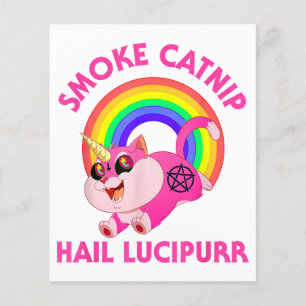 Smoke Catnip Hail Lucipurr, Funny Satan Cat Unicor