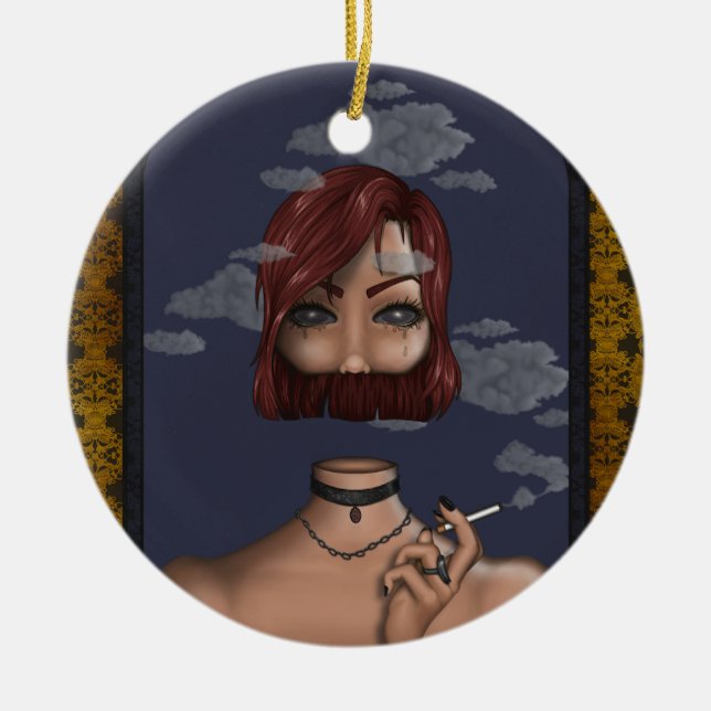 Smoke Ceramic Ornament (Front)
