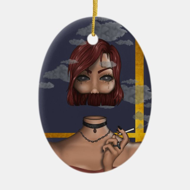 Smoke Ceramic Ornament (Front)