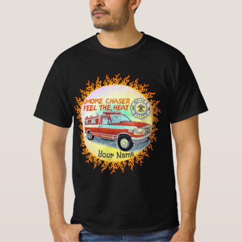 Smoke Chaser Firefighter custom name t_shirt