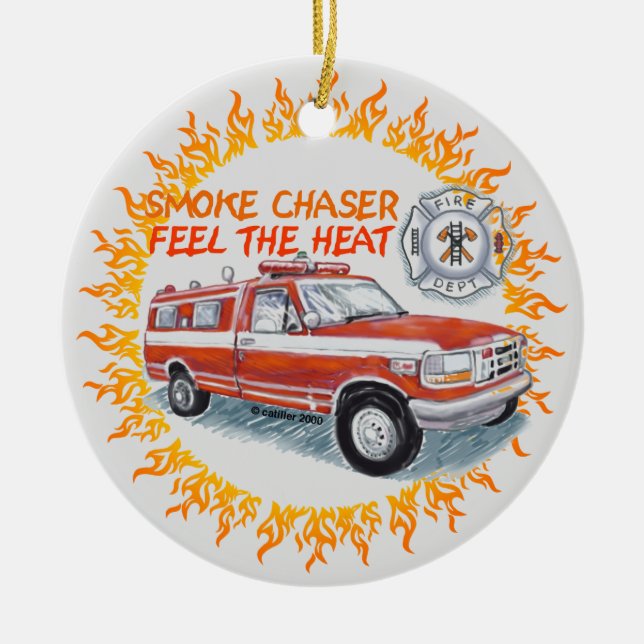 Smoke Chaser Firefighter Ornament (Front)