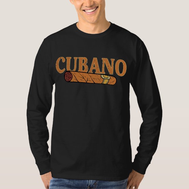 Smoke Cubano Cuban Cigar Tees for Smoker Boy Men (Front)