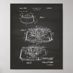 Smoke Detector 1969 Patent Art - Chalkboard Poster