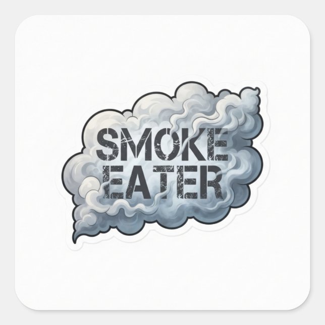 Smoke Eater Firefighter Square Sticker (Front)