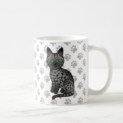 Smoke Egyptian Mau Cute Cartoon Cat Illustration Coffee Mug