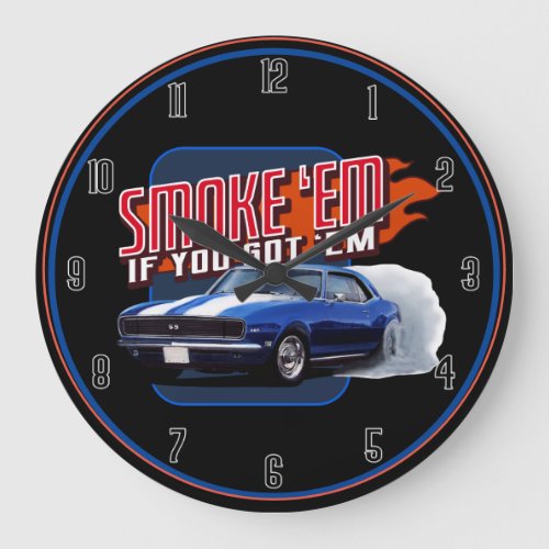 Smoke Em Camaro Large Clock