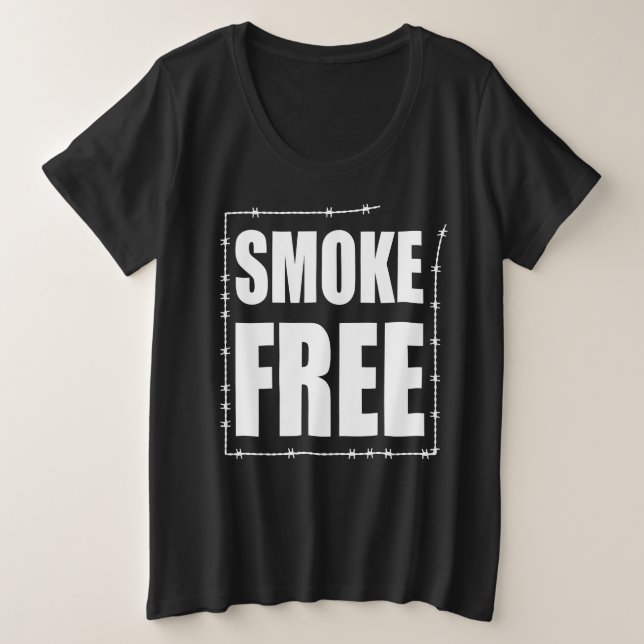 Smoke Free Plus Size T-Shirt (Design Front)