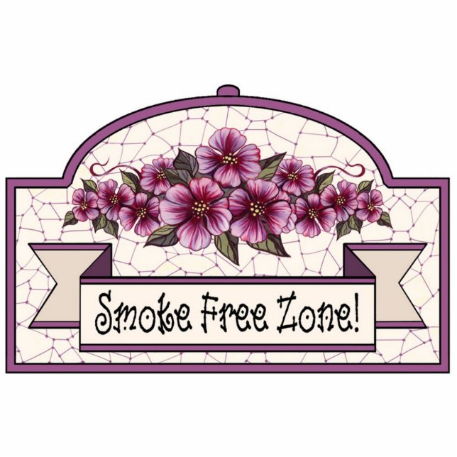 "Smoke Free Zone" - Decorative Sign - 17 Statuette (Front)