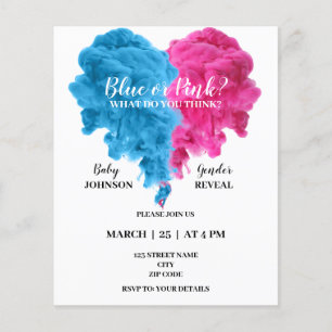 Smoke gender reveal invitations