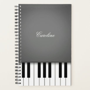 Smoke Gray Piano Keyboard Personalized Music Planner