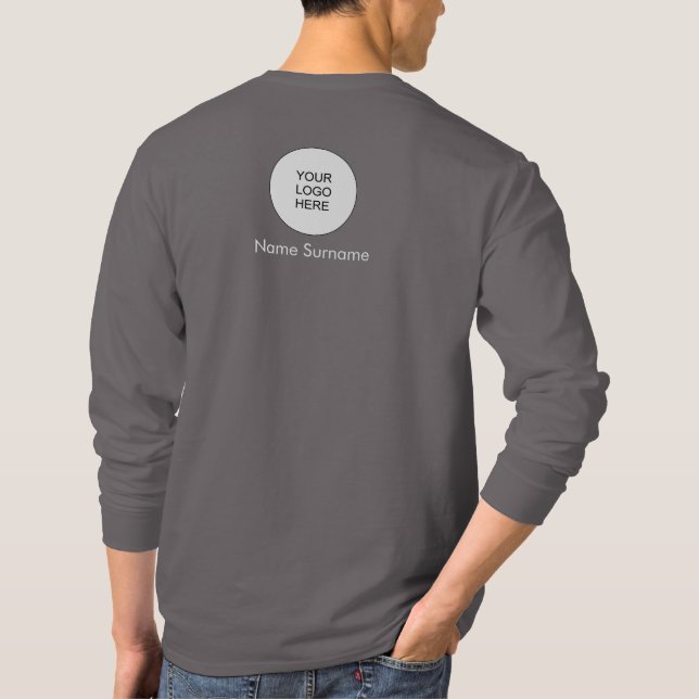 Smoke Grey Add Your Logo Here Mens Elegant T-Shirt (Back)