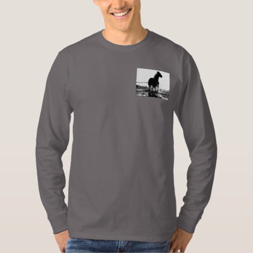 Smoke Grey Modern Running Horse Pop Art Template T_Shirt
