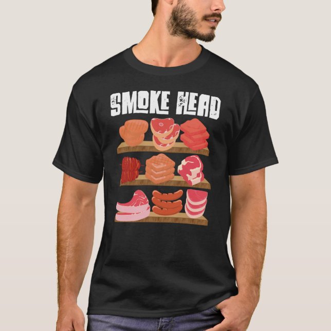 Smoke Head Smoker Grill Barbecue Meat Grilling T-Shirt (Front)