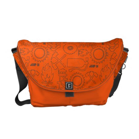 Smoke Jumpers Orange Pattern Messenger Bag