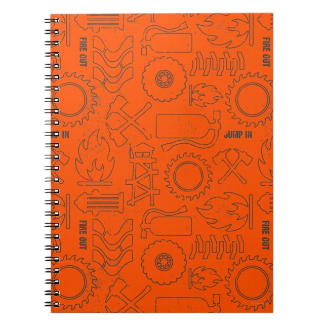 Smoke Jumpers Orange Pattern Notebook (Front)