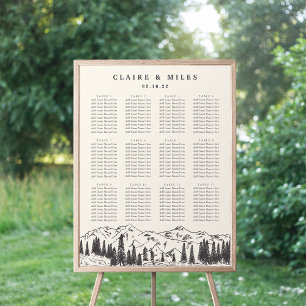 Smoke Mountain Sketch Wedding Seating Chart