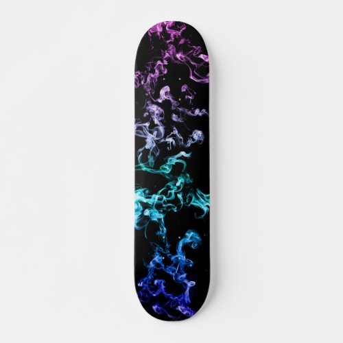 Smoke Pattern 2 on Black Skateboard Deck