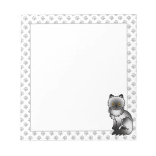 Smoke Persian Cute Cartoon Cat Illustration Notepad