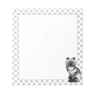 Smoke Persian Cute Cartoon Cat Illustration Notepad