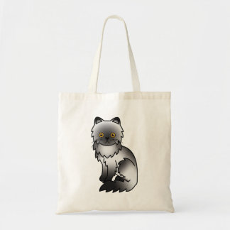 Smoke Persian Cute Cartoon Cat Illustration Tote Bag
