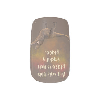 smoke, quote, dino nails minx nail art