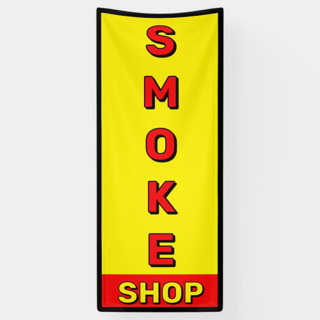 Smoke Shop Red Yellow Black Advert  Banner (Vertical)