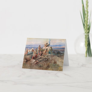 Smoke Signal, 1896 by Charles Marion Russell Thank You Card