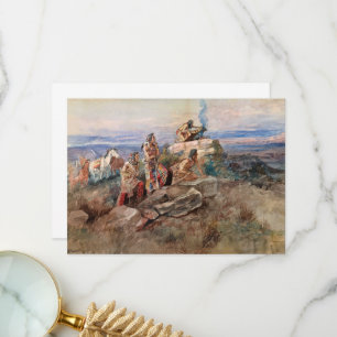 Smoke Signal by Charles Marion Russell Thank You Card