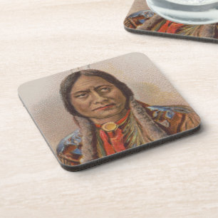 Smoke Signals: Lakota Indian Chief Sitting Bull Beverage Coaster