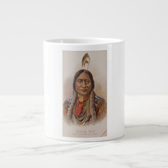 Smoke Signals: Lakota Indian Chief Sitting Bull Giant Coffee Mug (Front)