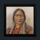Smoke Signals: Lakota Indian Chief Sitting Bull Gift Box<br><div class="desc">In the swirling smoke of a bygone era, a weathered card tells a tale. On its surface, a stoic visage; Sitting Bull, the legendary Lakota chief, his gaze piercing through time. But this is no ordinary portrait. It's a cigarette card, a sliver of history tucked between puffs of tobacco. ---...</div>