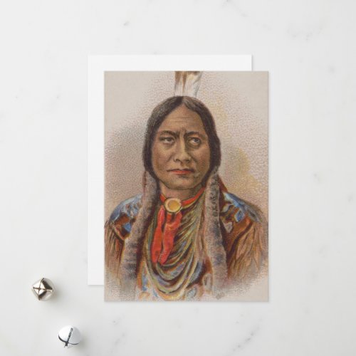 Smoke Signals Lakota Indian Chief Sitting Bull Holiday Card