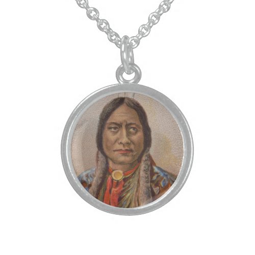 Smoke Signals Lakota Indian Chief Sitting Bull Sterling Silver Necklace