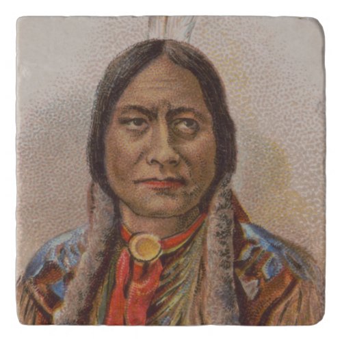Smoke Signals Lakota Indian Chief Sitting Bull Trivet