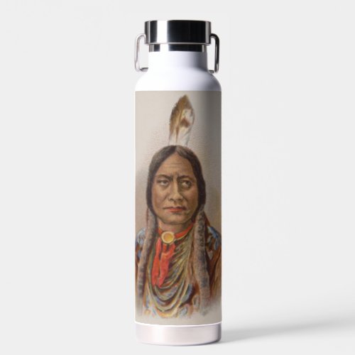 Smoke Signals Lakota Indian Chief Sitting Bull Water Bottle