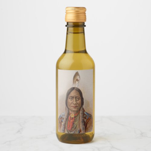 Smoke Signals Lakota Indian Chief Sitting Bull Wine Label