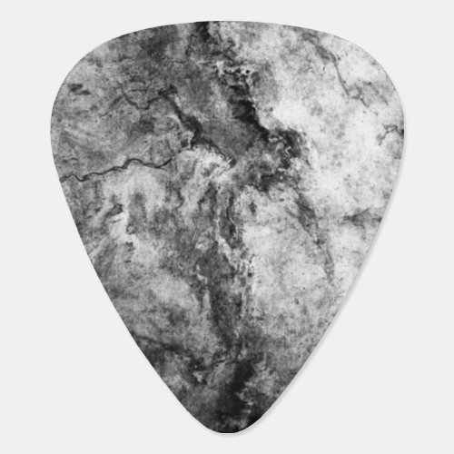 Smoke Streaked Black White marble stone finish Guitar Pick