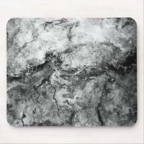 Smoke Streaked Black White marble stone finish Mouse Pad