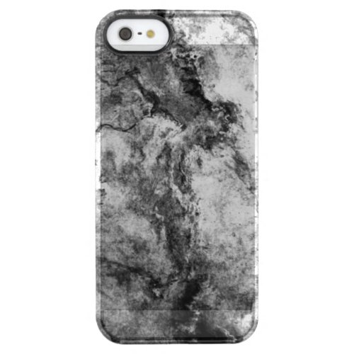 Smoke Streaked Black White marble stone finish Clear iPhone SE55s Case