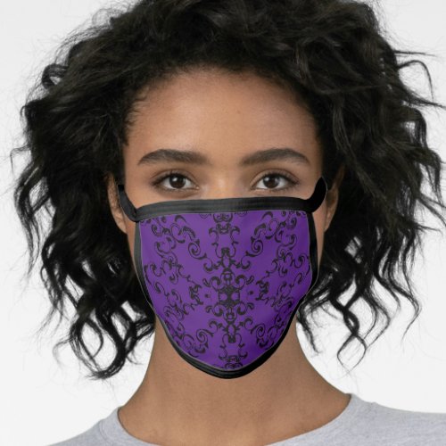 Smoke Swirl Purple and Black Gothic Face Mask