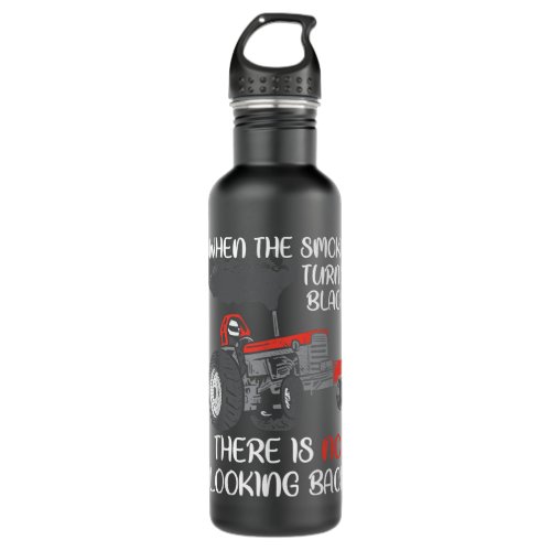 Smoke Turns Black Tractor Pulling Power Tractorpul Stainless Steel Water Bottle